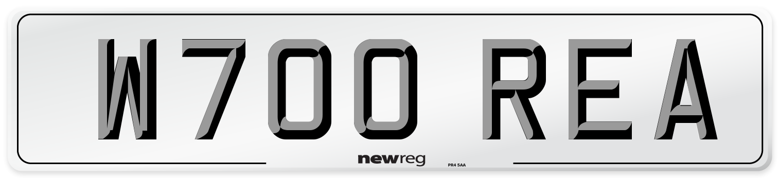 W700 REA Number Plate from New Reg